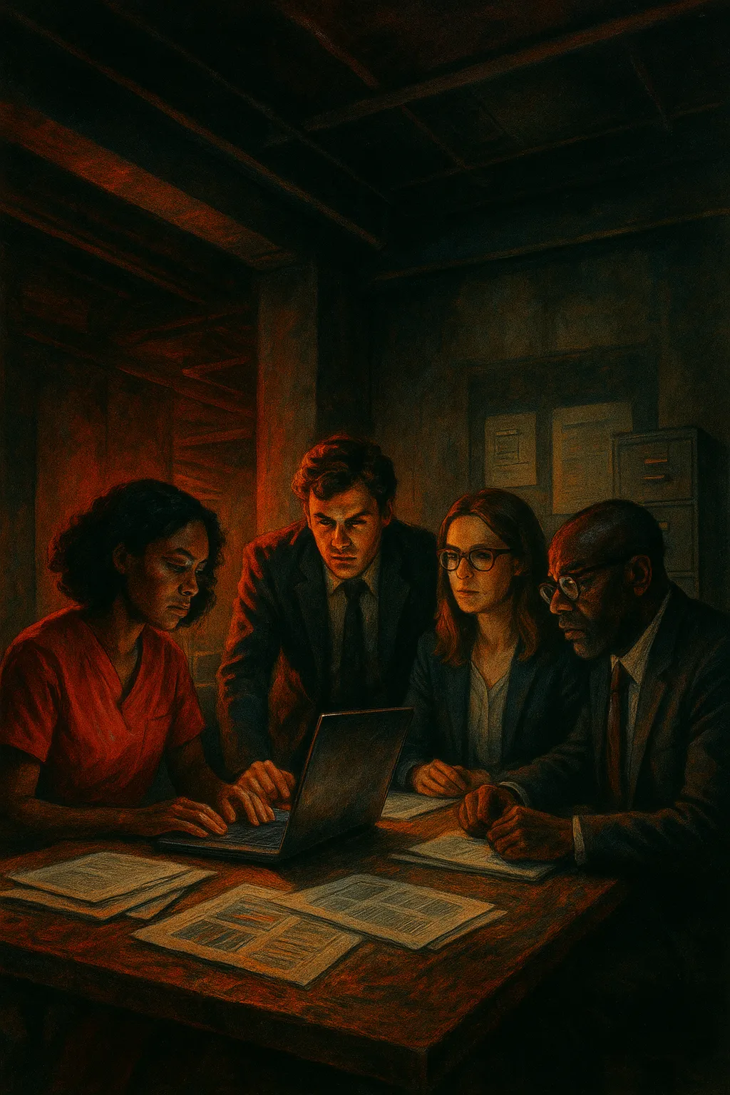 Team collaboration at RockN' Socials, a digital marketing agency meeting.