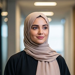 smiling woman wearing white and black pinstriped collared top