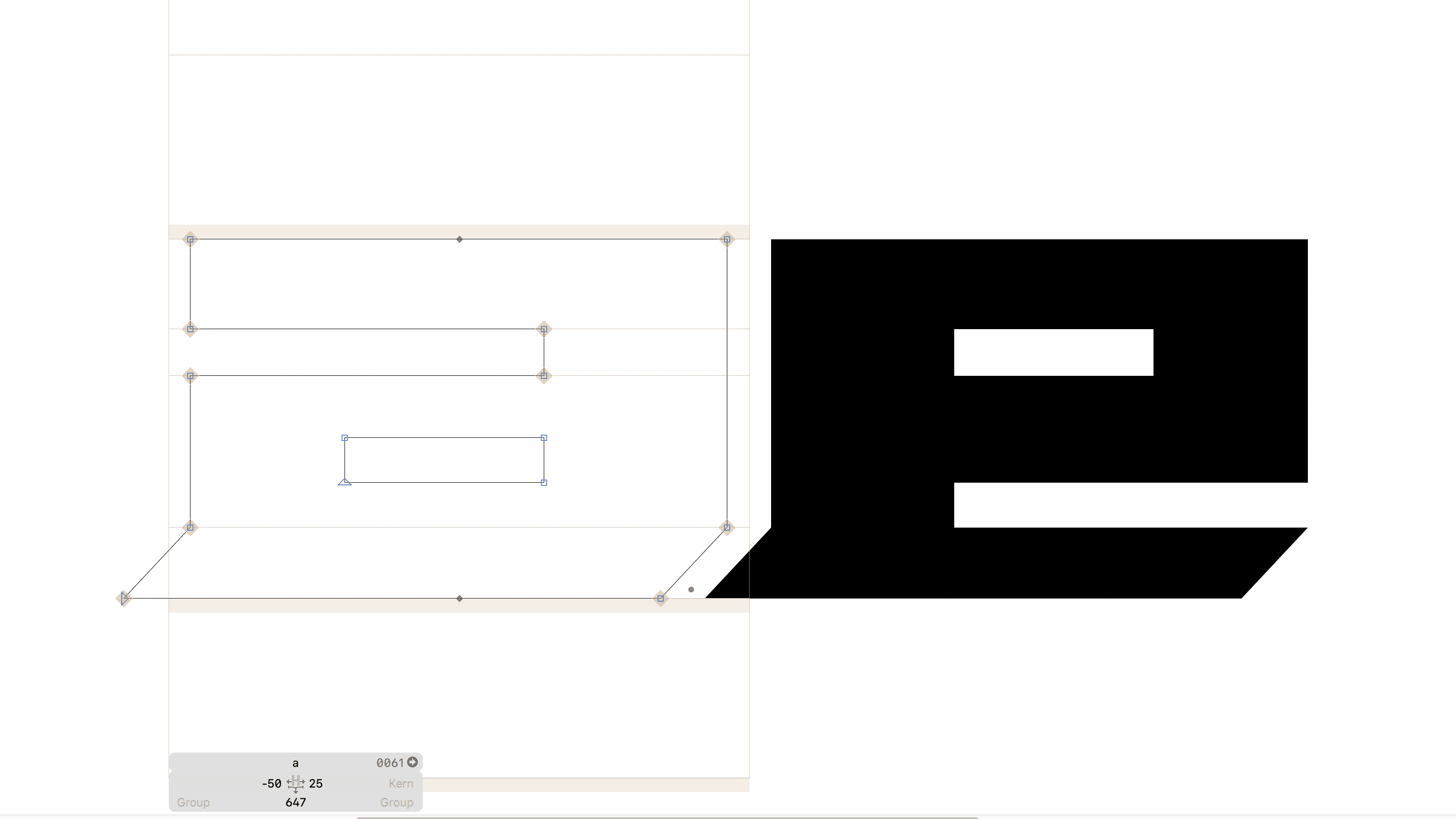 lowercase a and e open in glyphs.