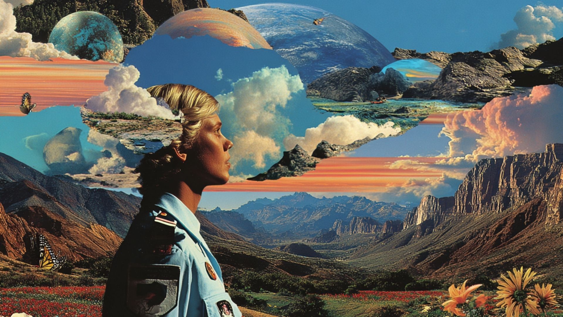 A colorful mosaic tunnel wall is shown.