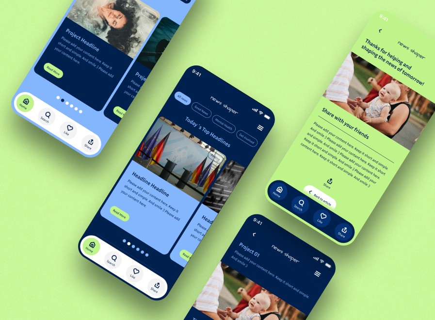 UI Design App News Shaper