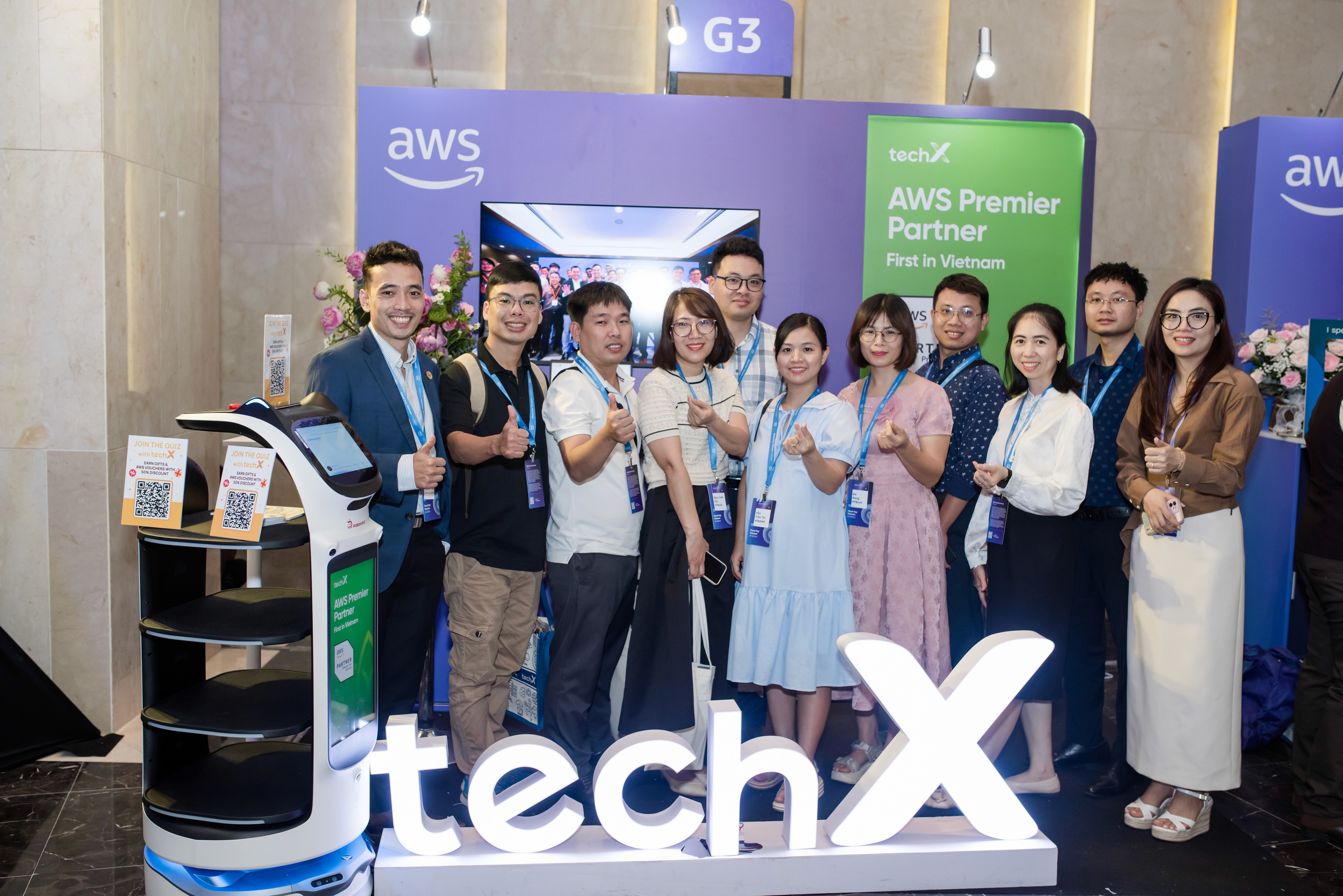 Guests visiting TechX booth at the event 