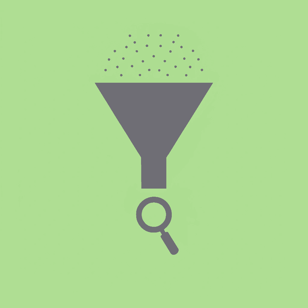 Funnel diagram showing many generic scholarships being filtered down to personalized scholarship matches - Medicine Scholarships