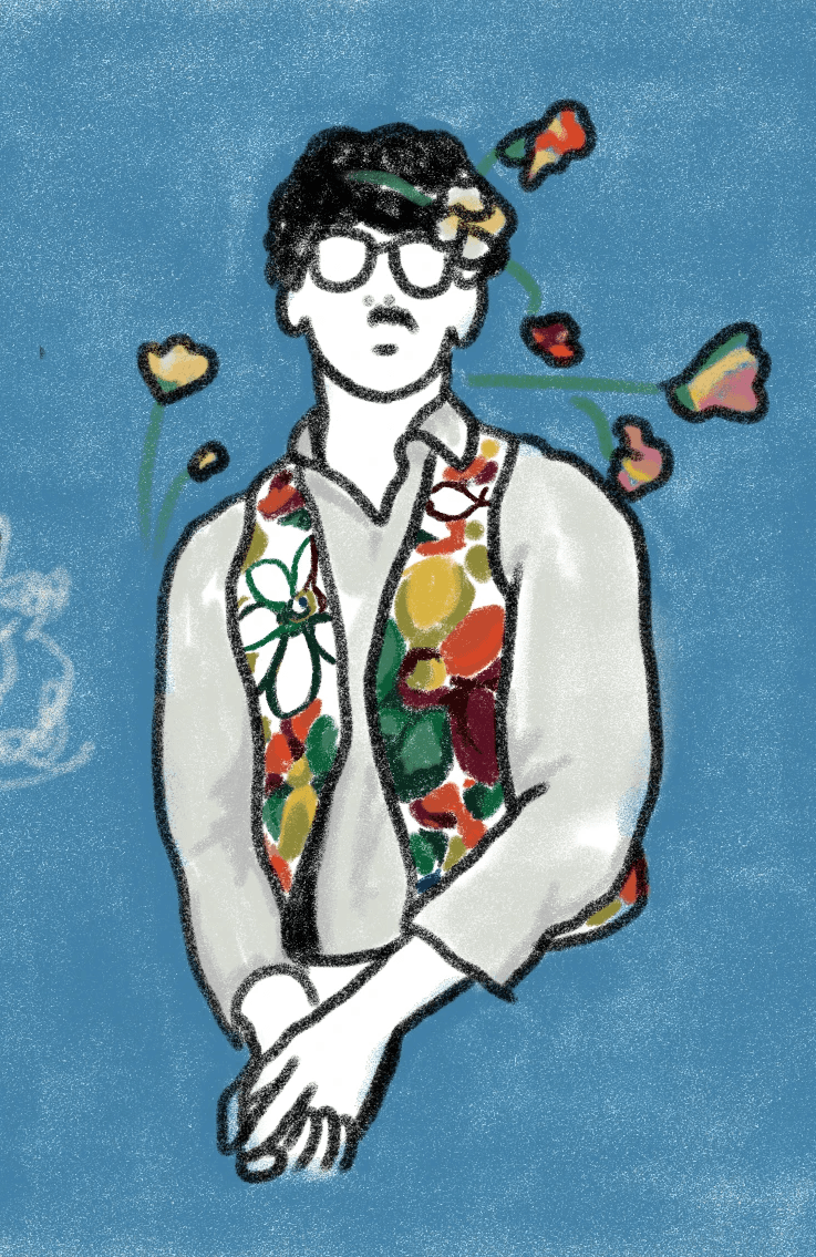 Ilustración de una radio con antena de espinillo