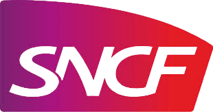 Logo de la SNCF en dégradé rouge et violet