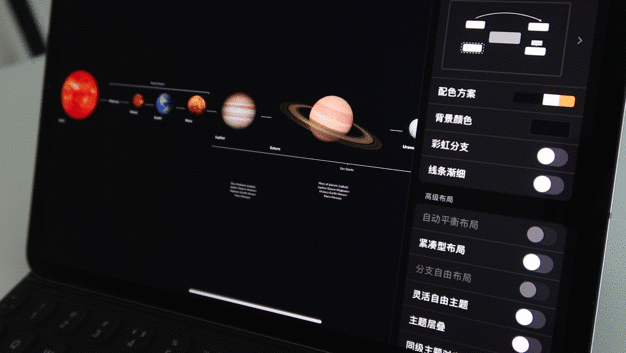 iPad 显示行星图示