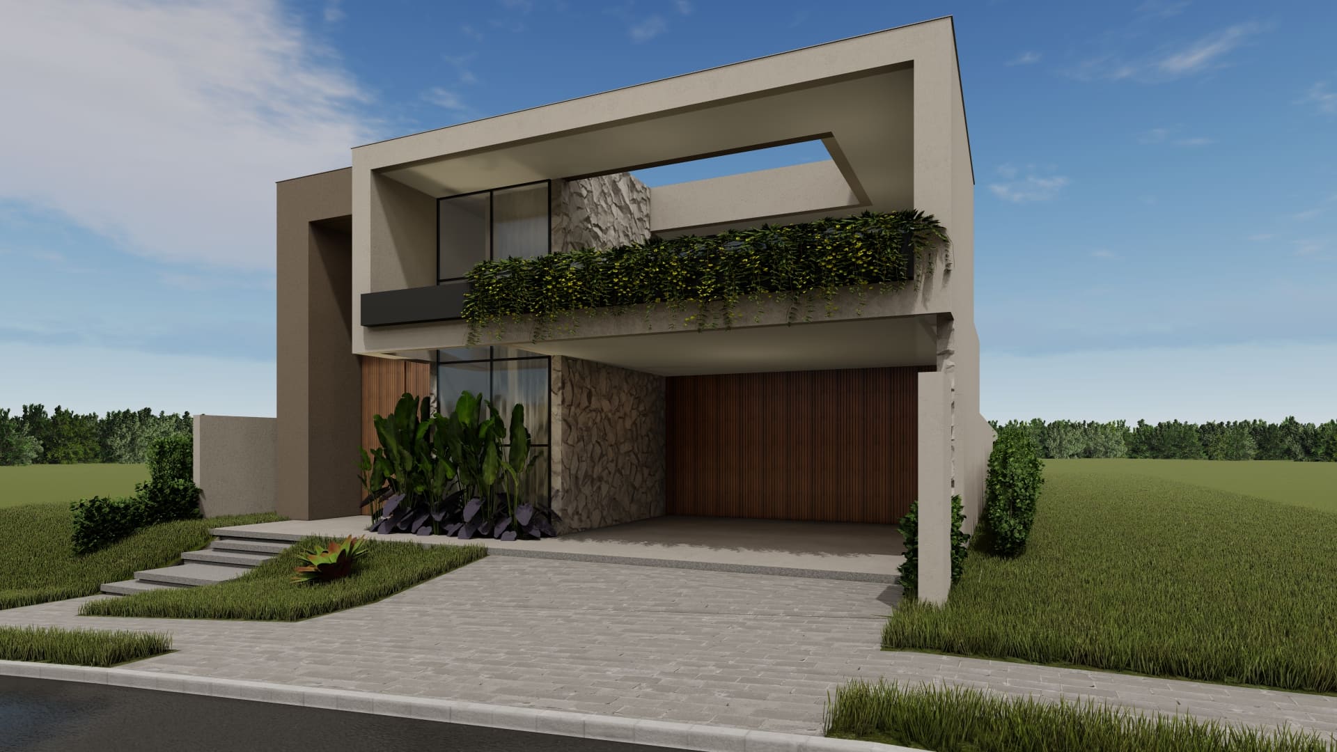 Projeto arquitetônico residencial da Meraki Arquitetura, com design inteligente, estética contemporânea e integração com o entorno.