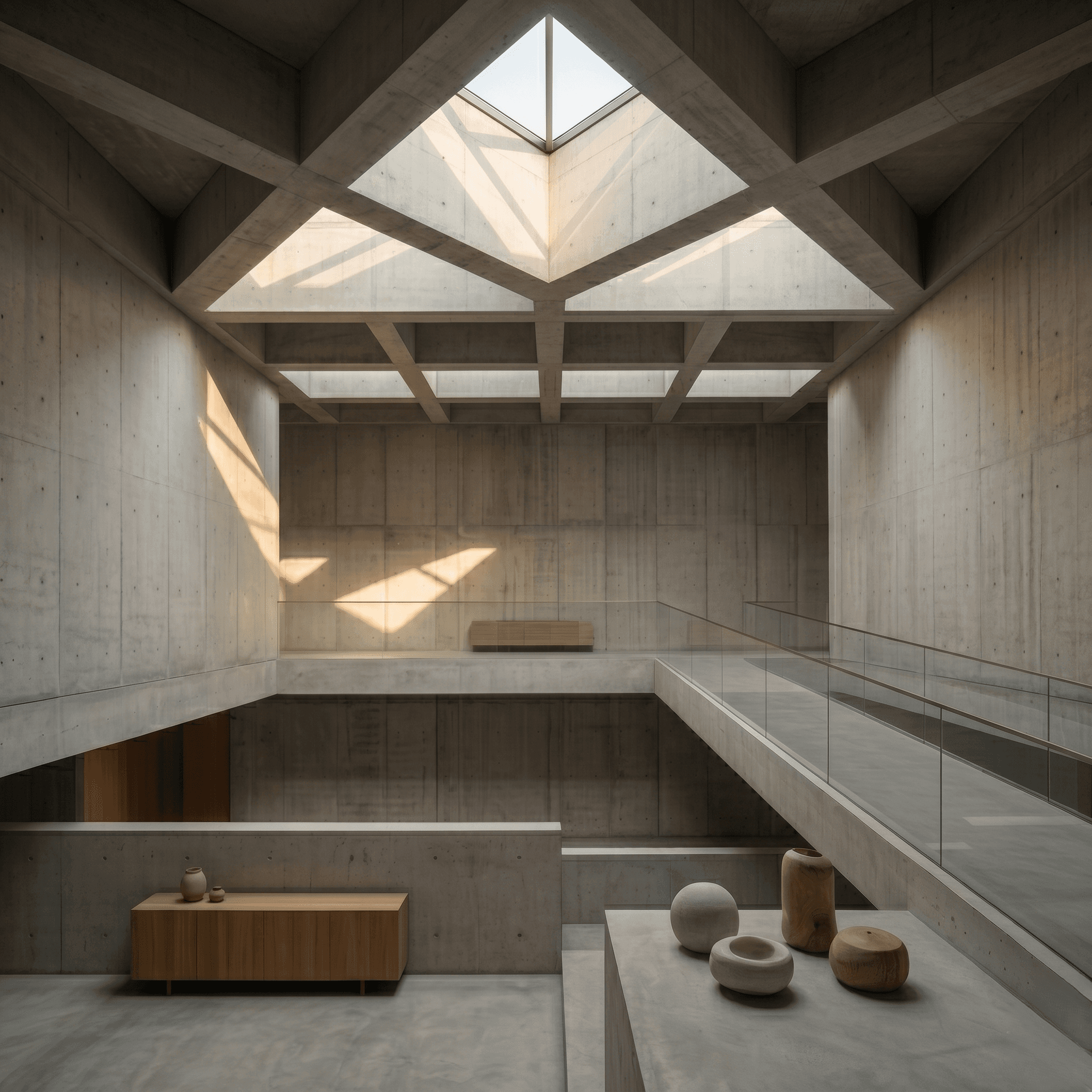 the interior of modern and soft lighting with furniture