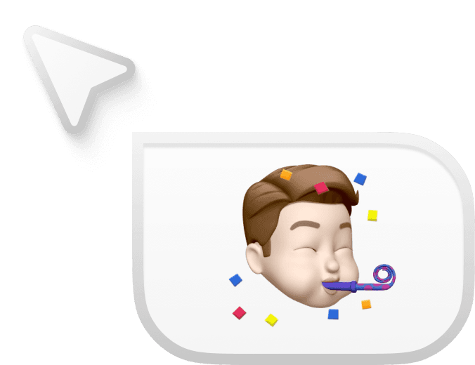 stylized cursor with emoji of co owner 2