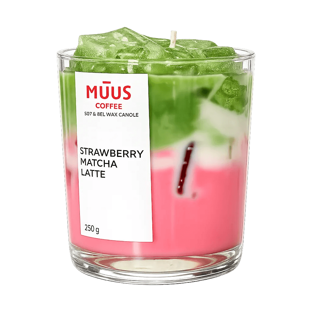 Muus Strawberry Matcha – Özel Tasarım Soya & Gel Wax Mum