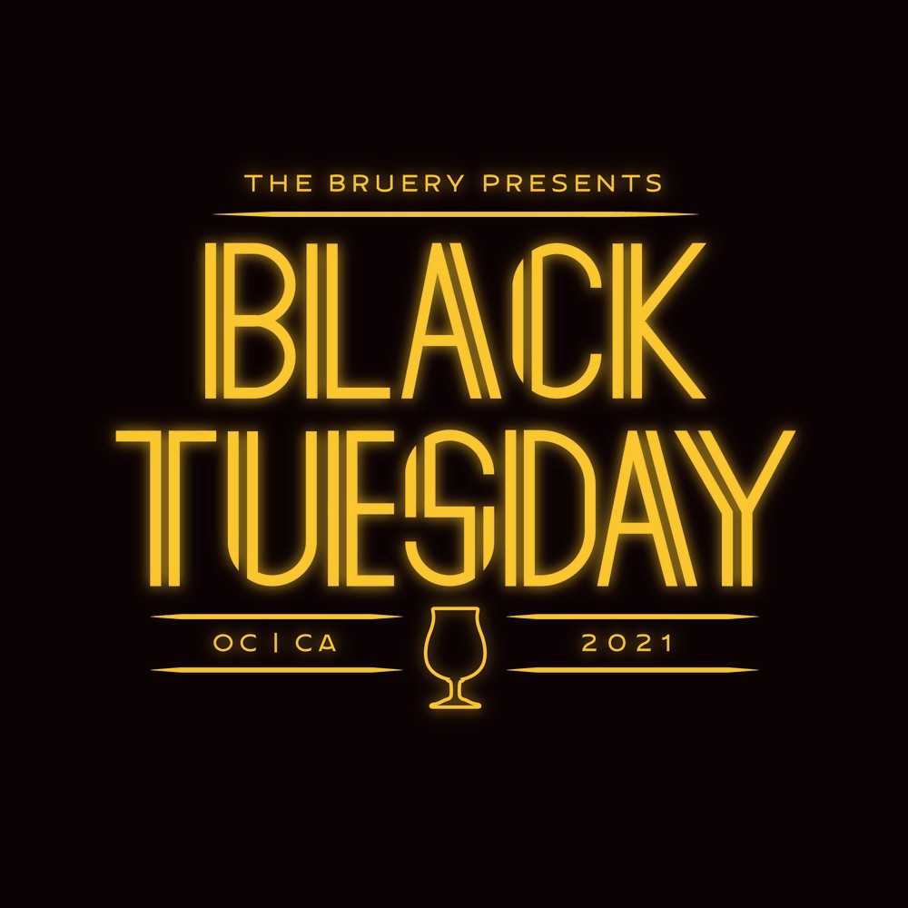 Black Tuesday neon-style typography graphic
