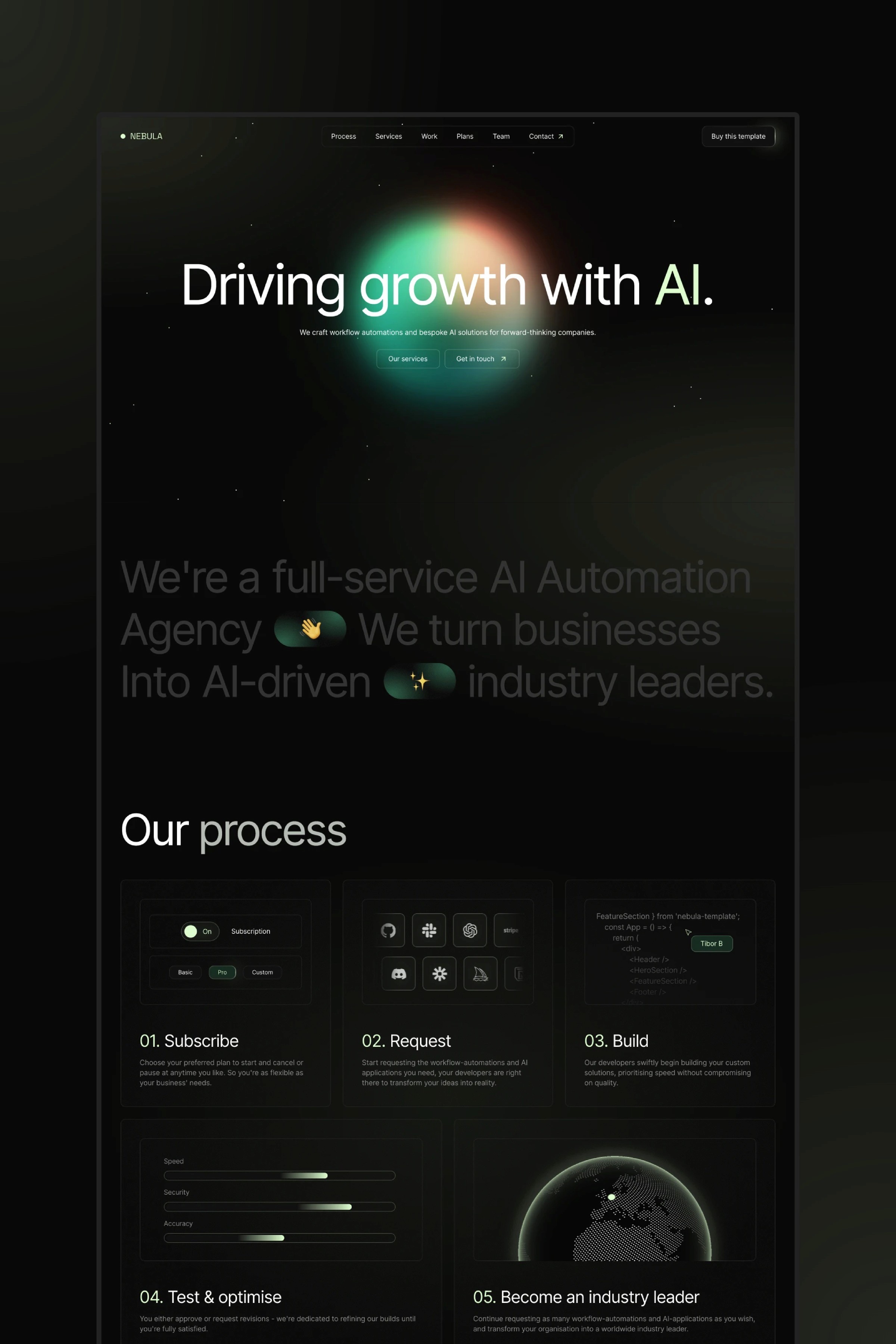 Nebula Framer Template Mockup