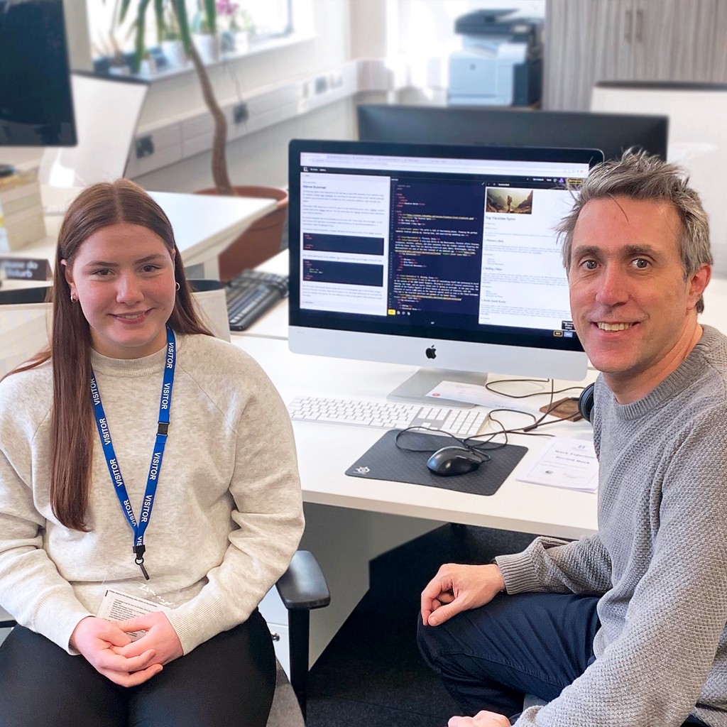 Photo of Daniel with Natalia, a work experience student