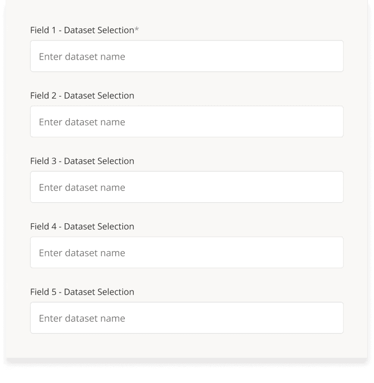 Example of user-friction point - adding dataset selection