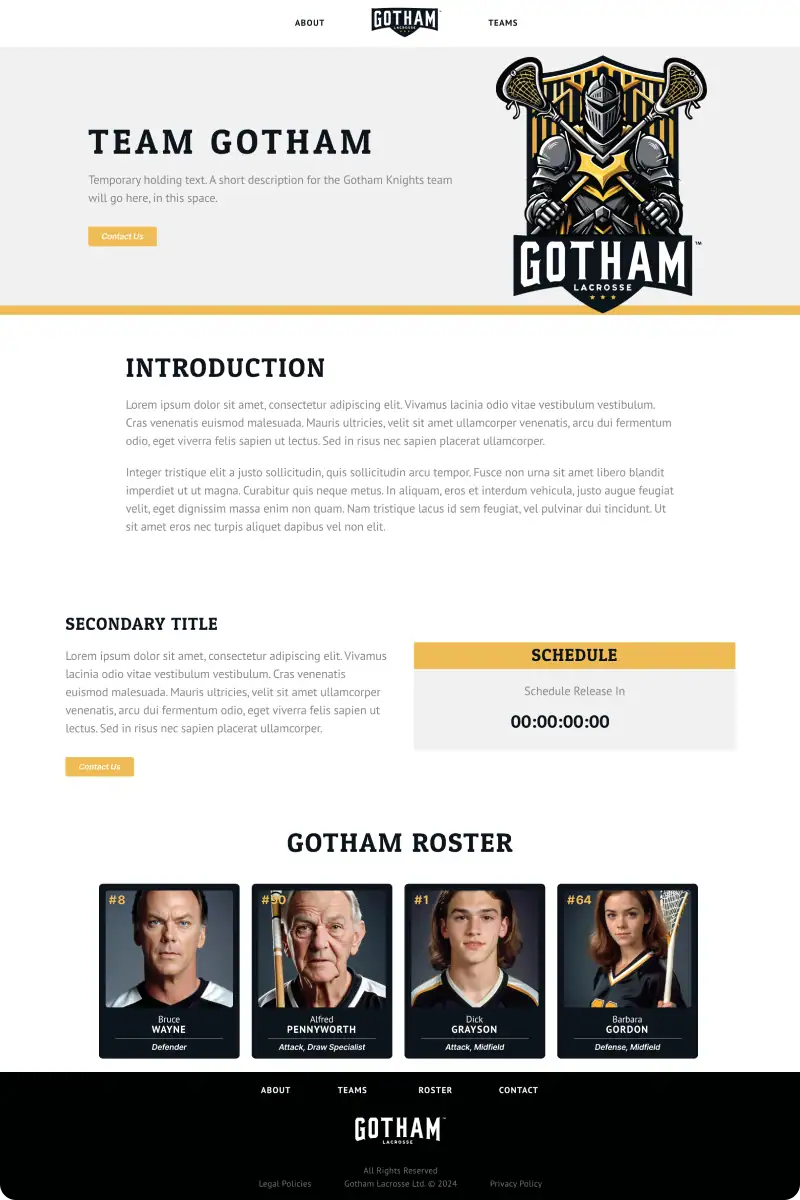 Gotham Lacrosse Team Page