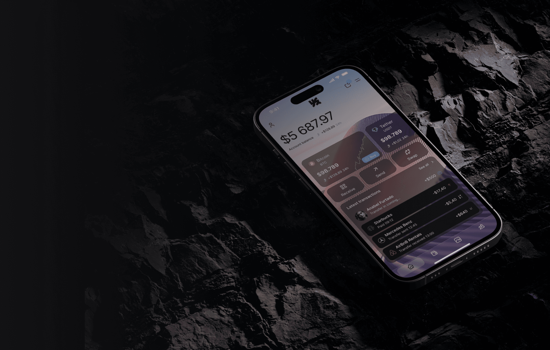 Artistic portrait with red and blue lighting creating a dramatic effect