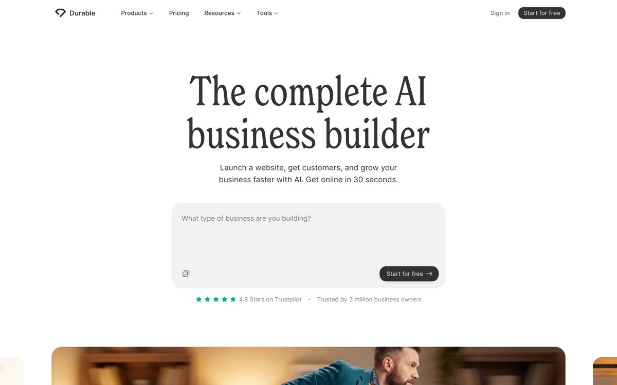 AI Landing Page Generator with Durable