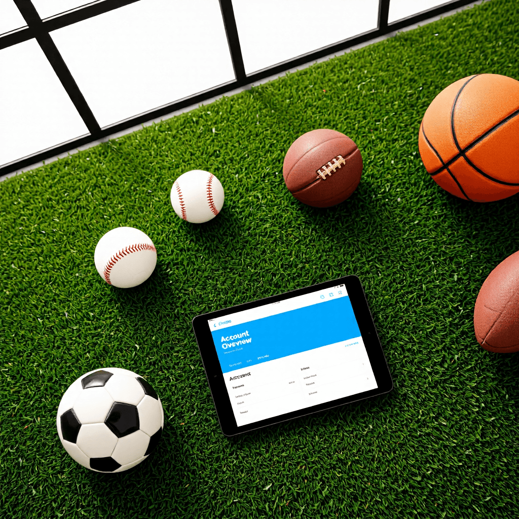 product photography of tablet screen displaying an account overview