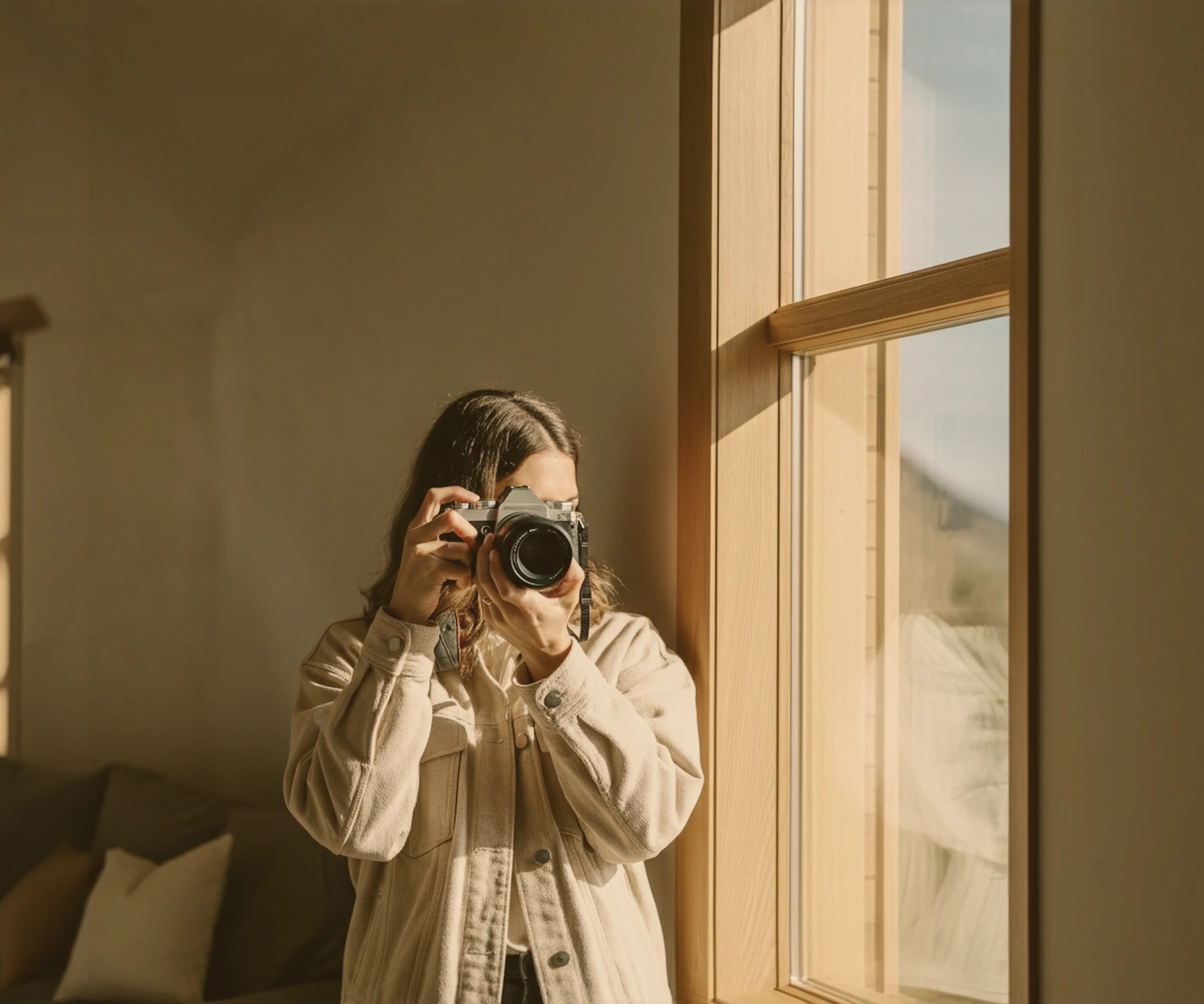 Person with Camera by Window