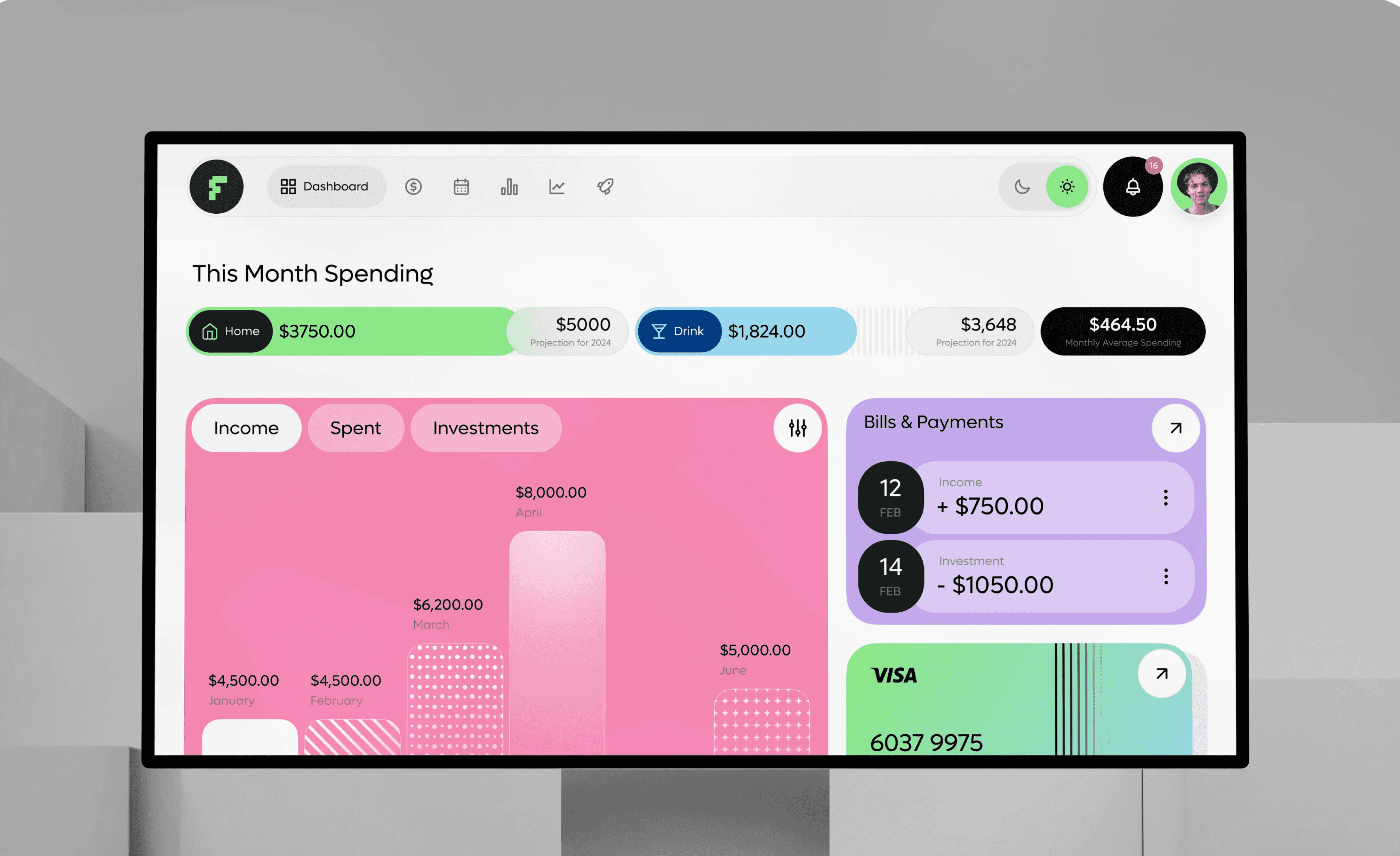 Artonest AI finance app dashboard UI/UX design case study for modern fintech web application