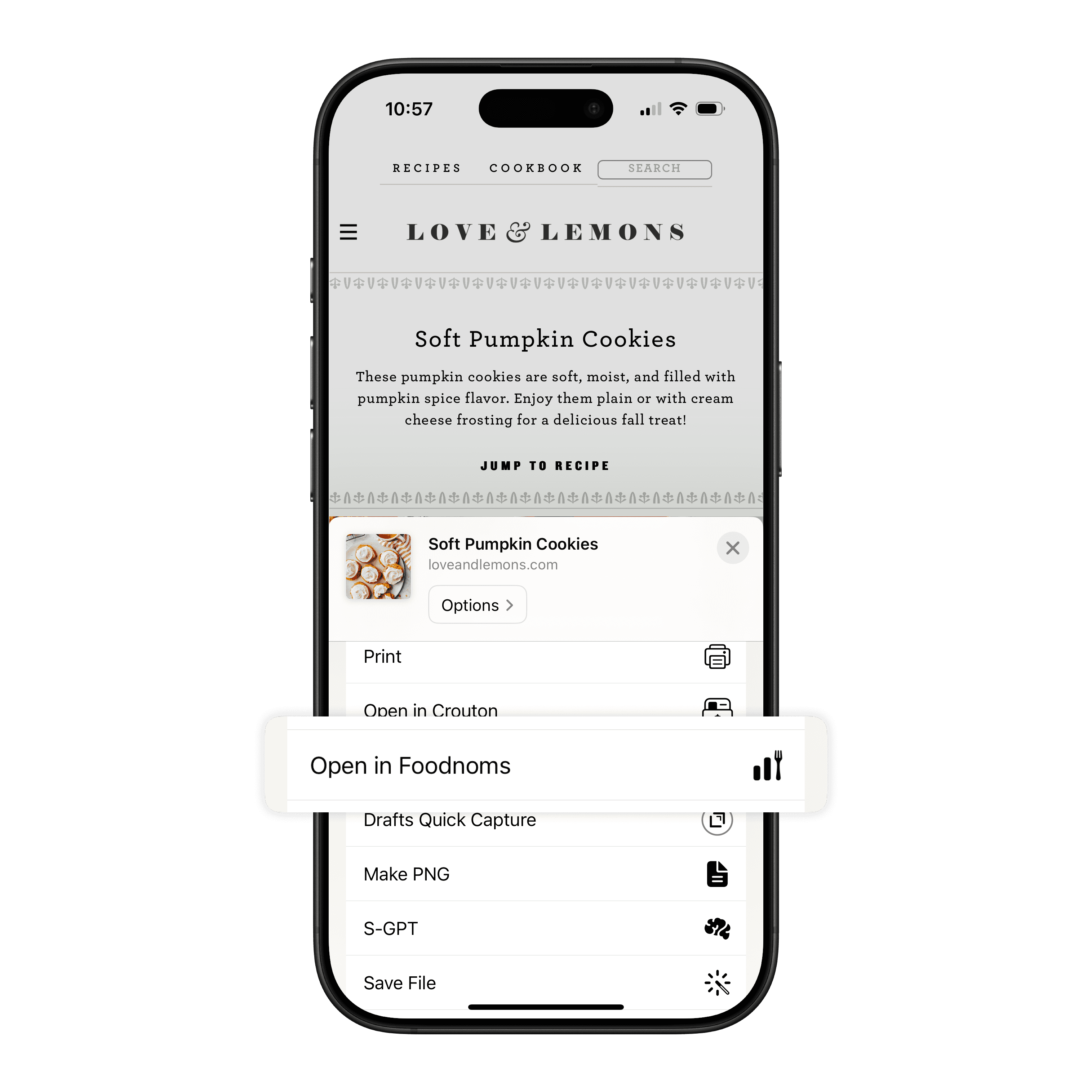 Tap the share button and scroll down to find the