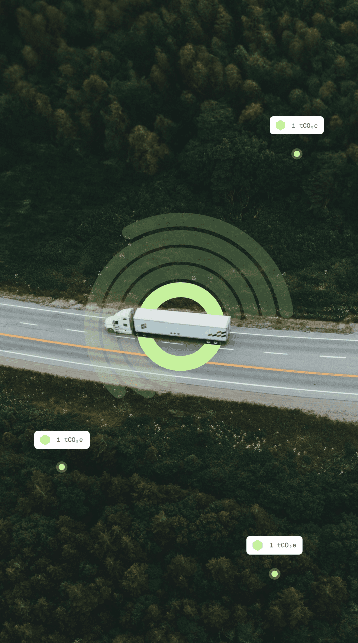 drone shot of a truck in a highway 