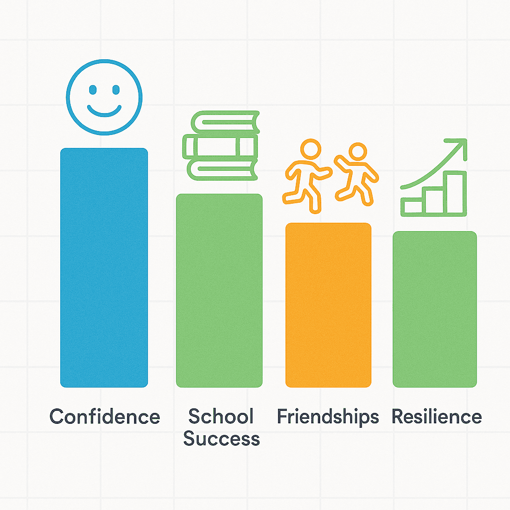 Graph showing correlation between early anxiety management and long-term emotional resilience in children