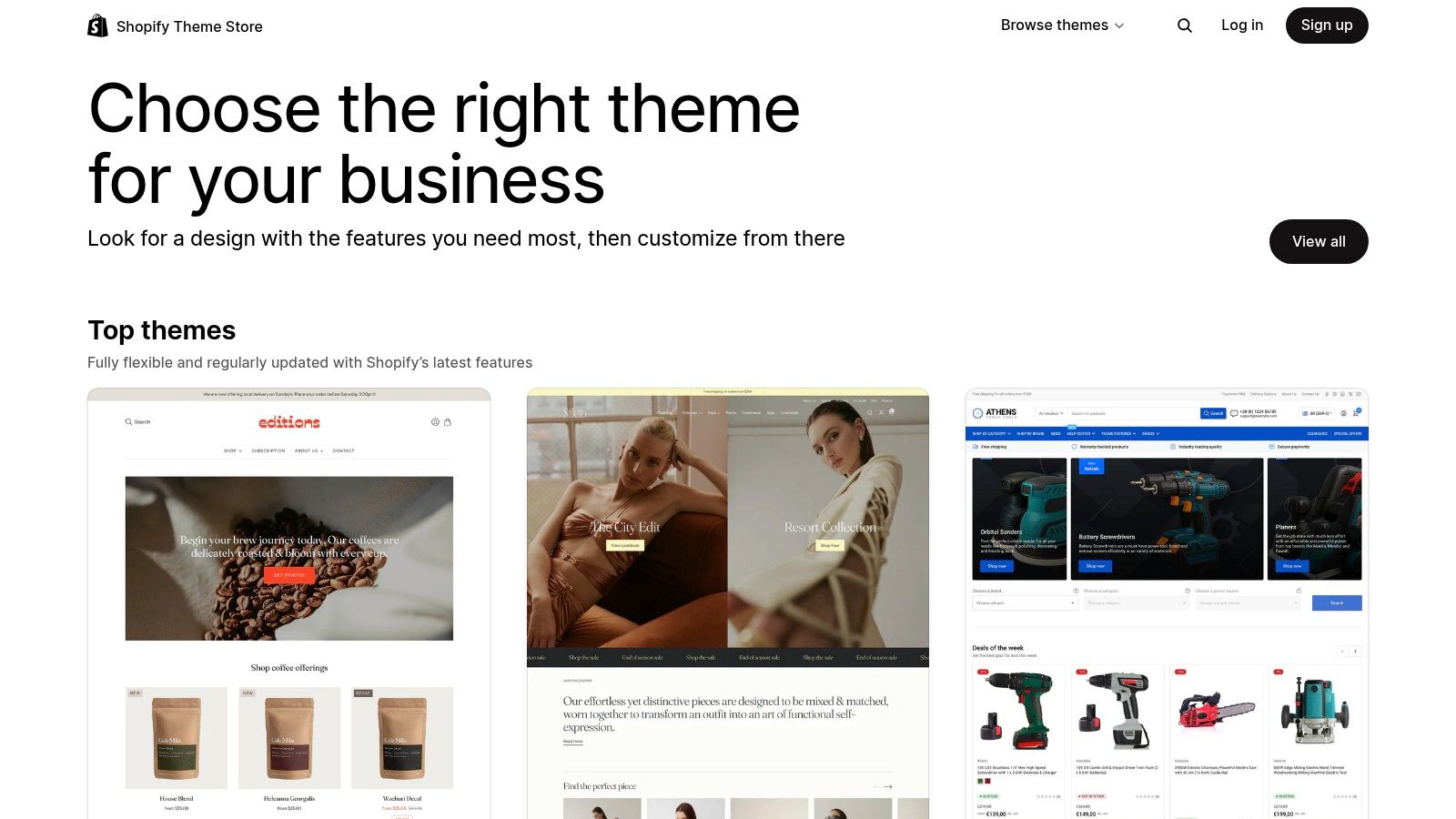 Shopify Theme Store (for business/ecommerce sites)