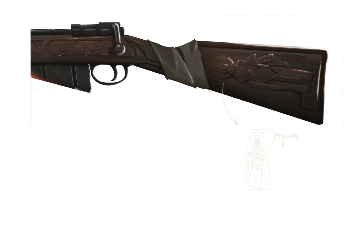 Weapon detail - character concept art by Kuba Fidler