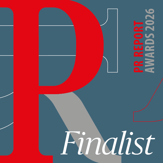 Finalist-Siegel der PR Report Awards 2026