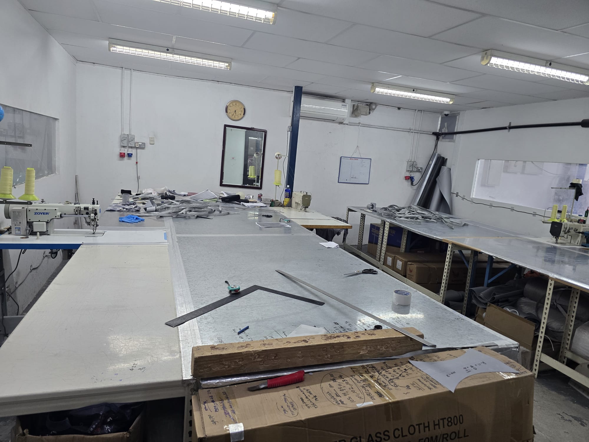 Removable Jackets Fabrication room