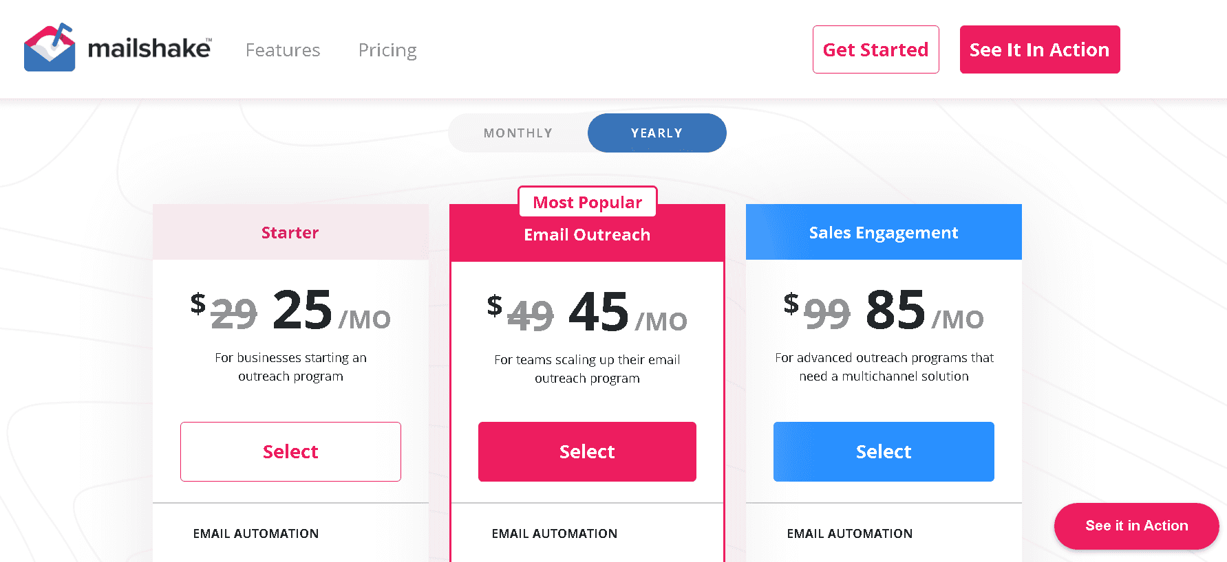 Mailshake Pricing