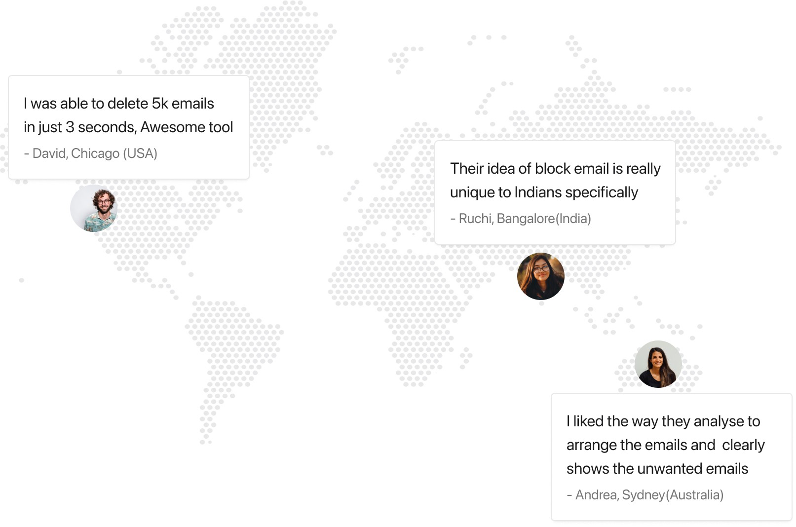 world map with reviews from users across the globe