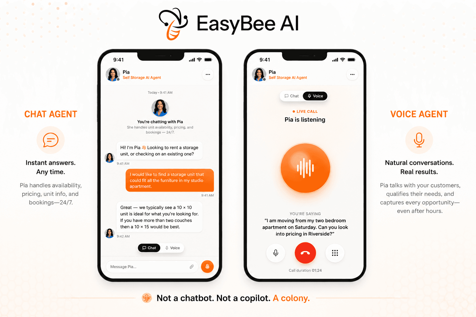 EasyBee AI Chat Agent and Voice Agent