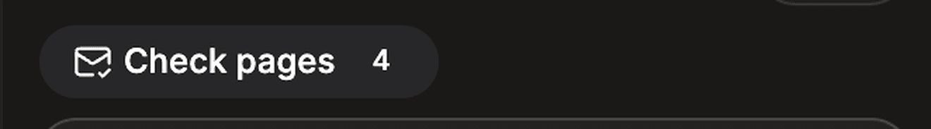 The Check pages button at the top of the inbox list, with a count of pages beside it.
