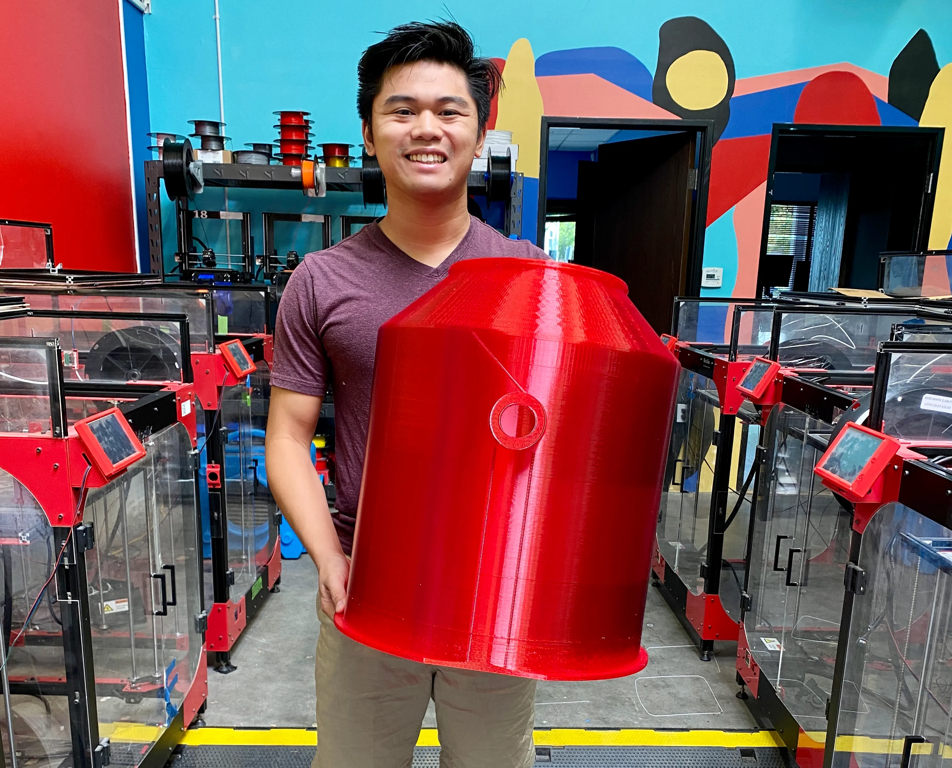 Modix large format 3d printing fdm red pla