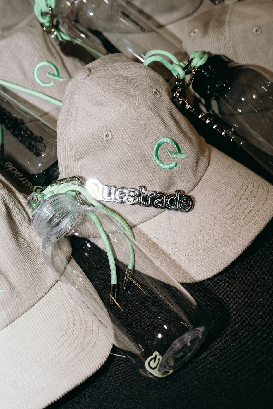 Questrade cap and water bottle