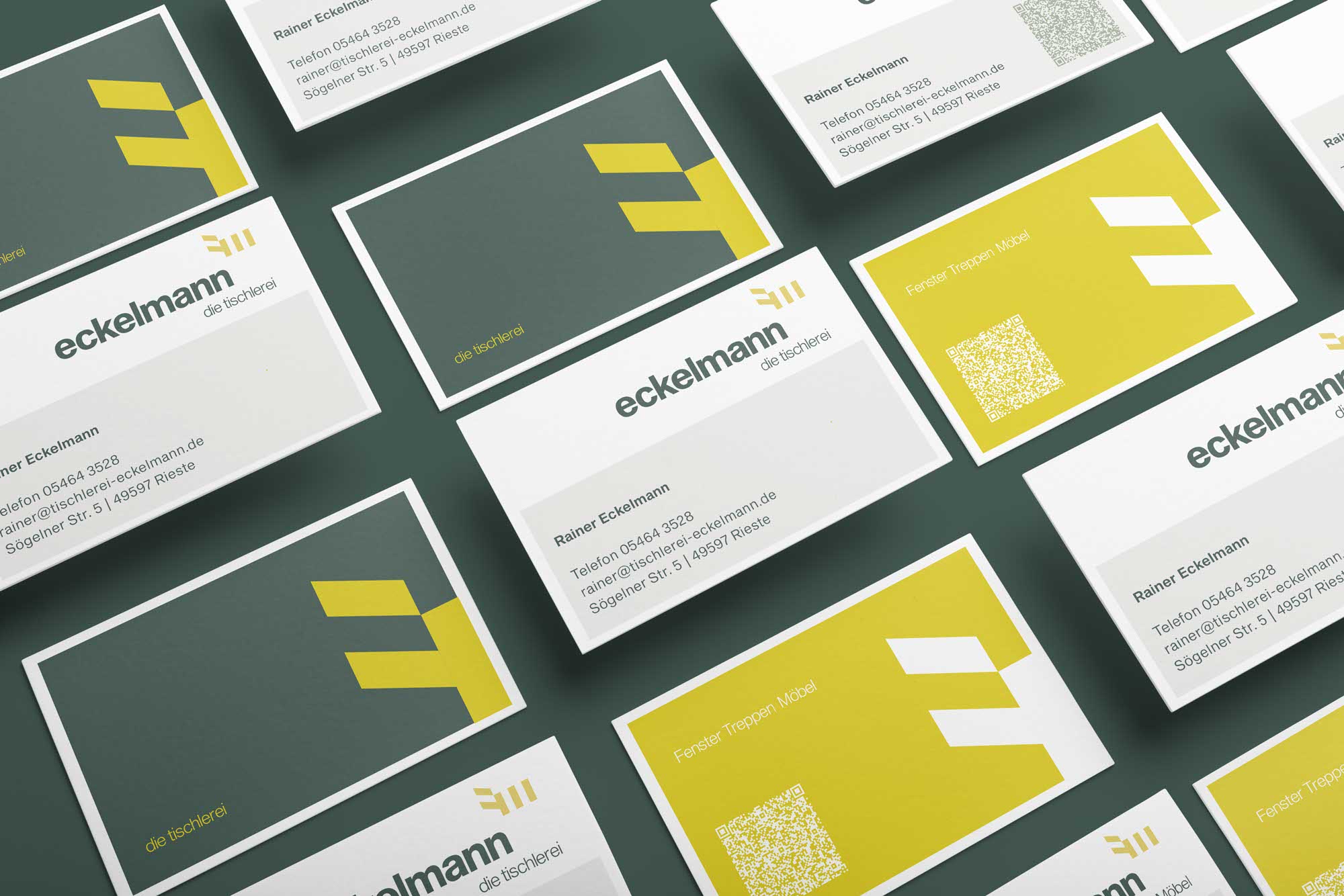 Visitenkarten im neuen Corporate Design – klare Typografie, natürliche Farbwelt