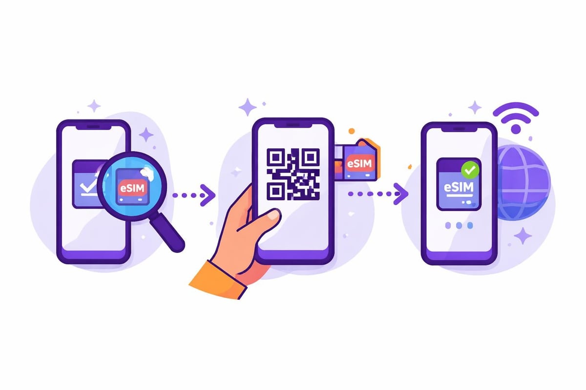Five-step eSIM setup process