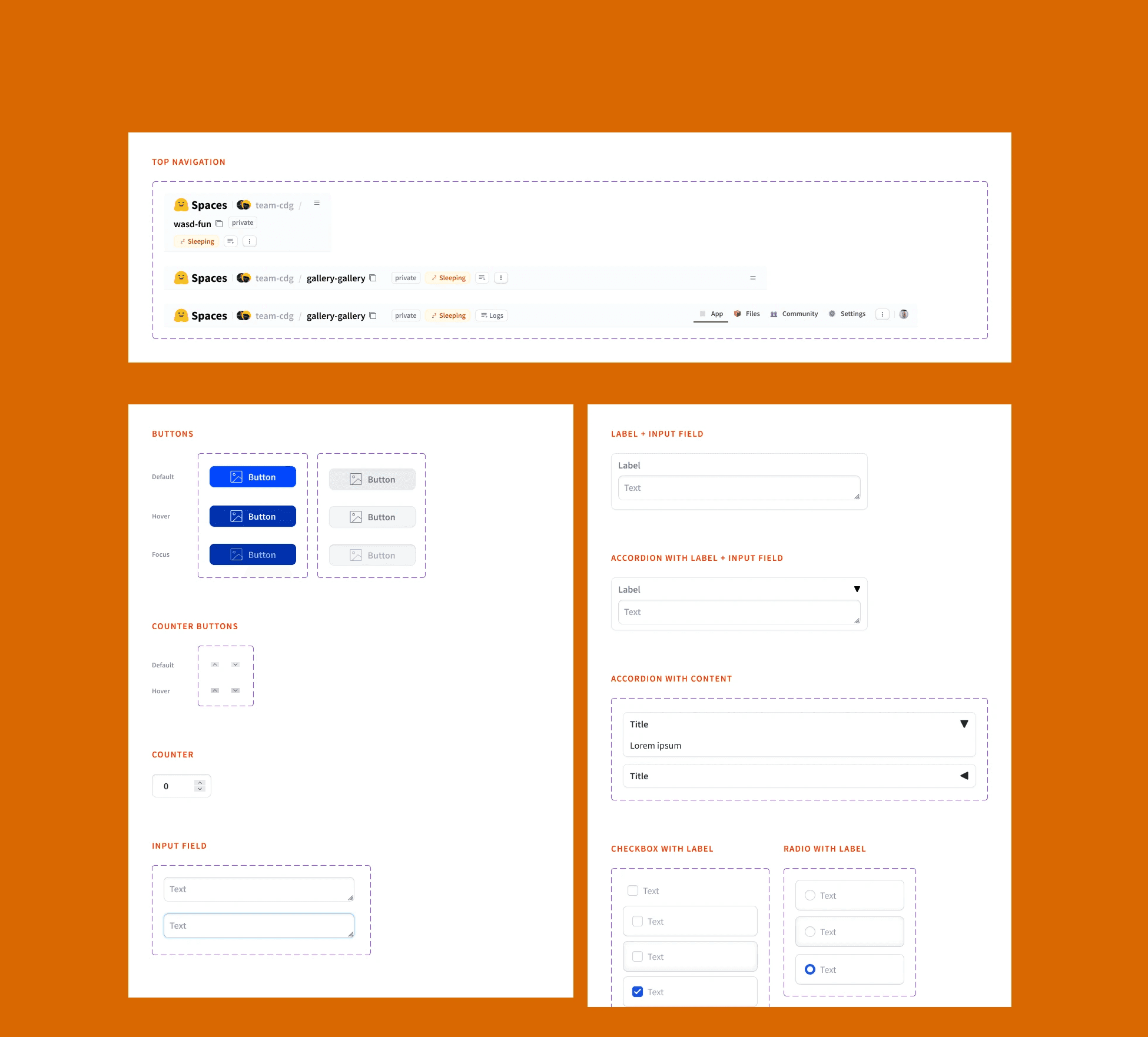 A design style guide on screen