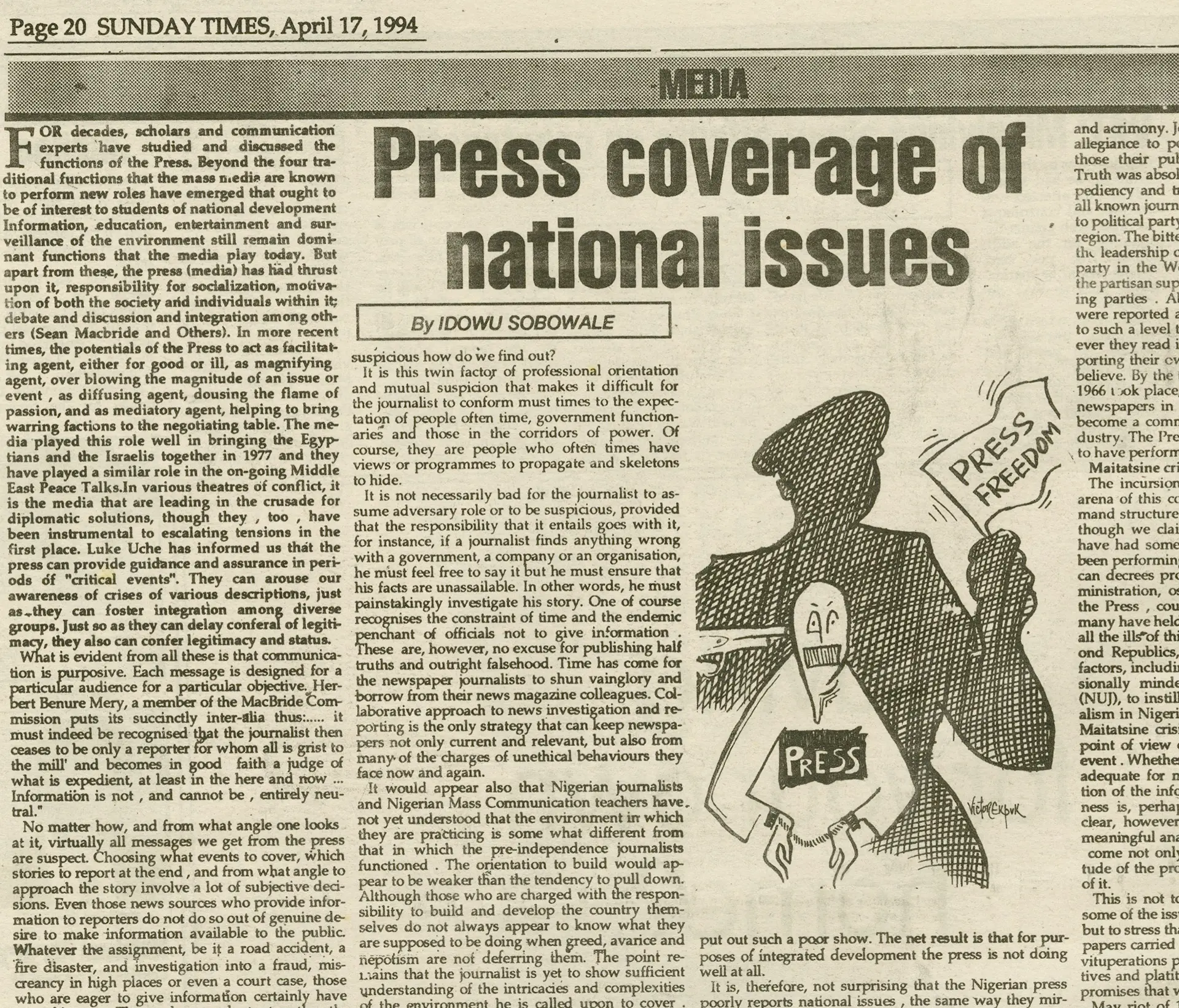 Victor Ekpuk Illustrations Daily Times newspapaer