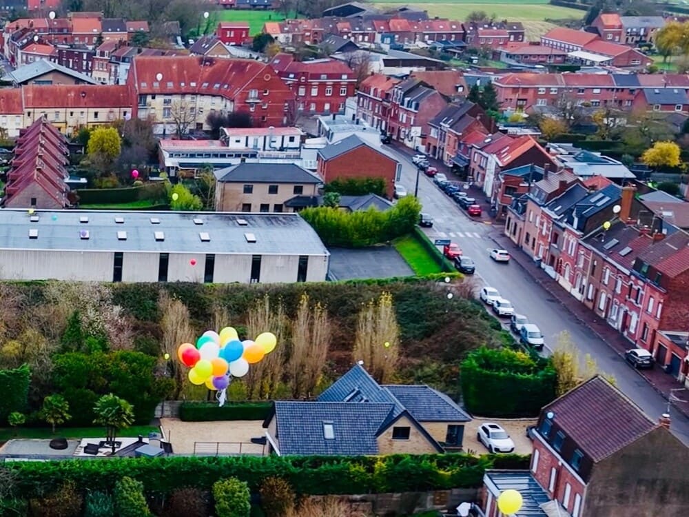 Vue aérienne d'Armentières réalisée pour une production vidéo par drone.