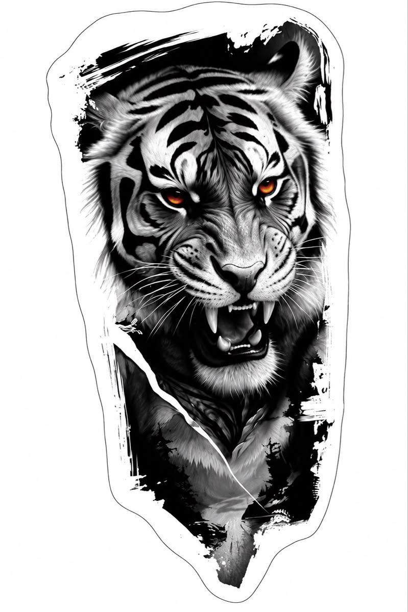 Original tiger tattoo artwork