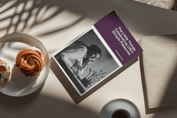 Kindred Tales Keepsake Gift Book with black & white photo of grandmother, sitting on table