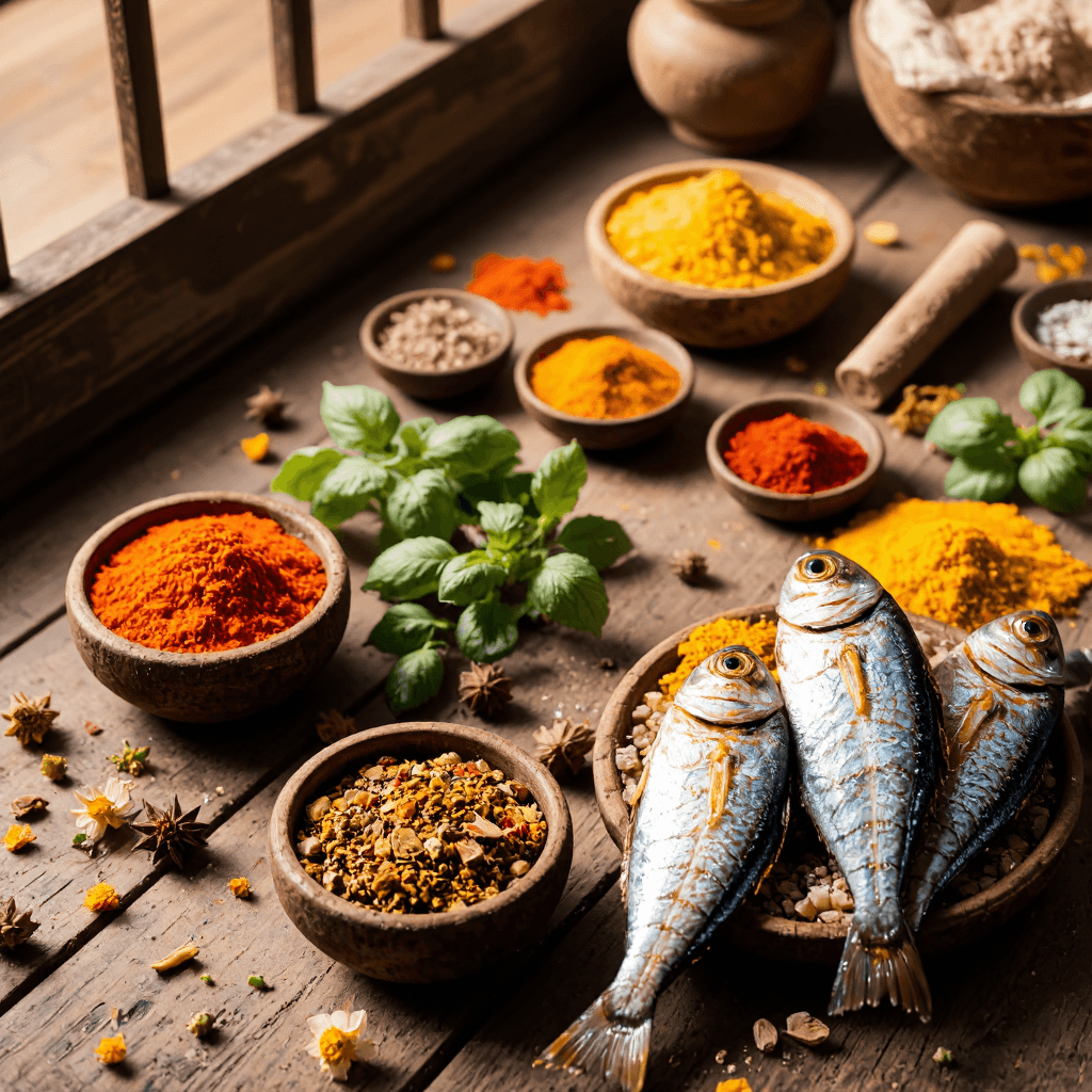 product photography of dried fishes