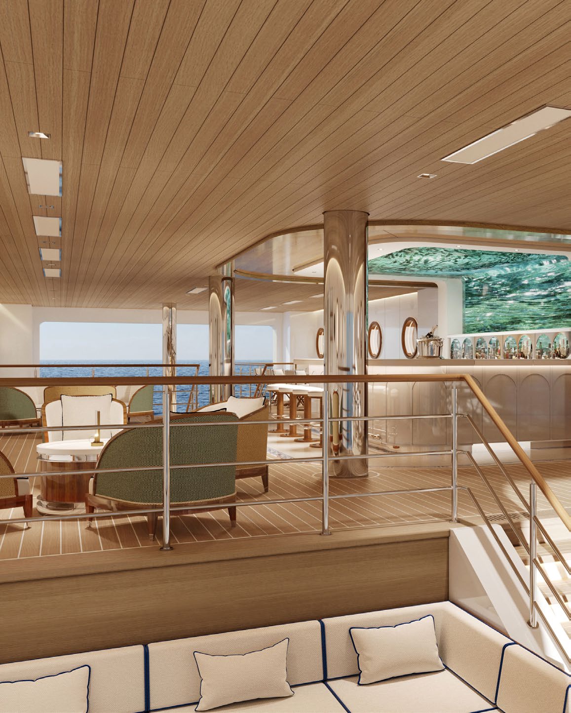 A Four Seasons lounge at sea
