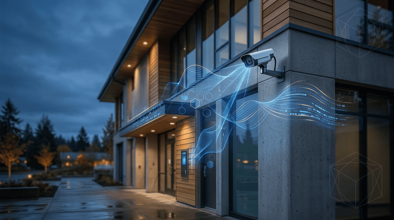 A sleek, modern interface with a dark background and subtle fading lines, hinting at a minimalist design.