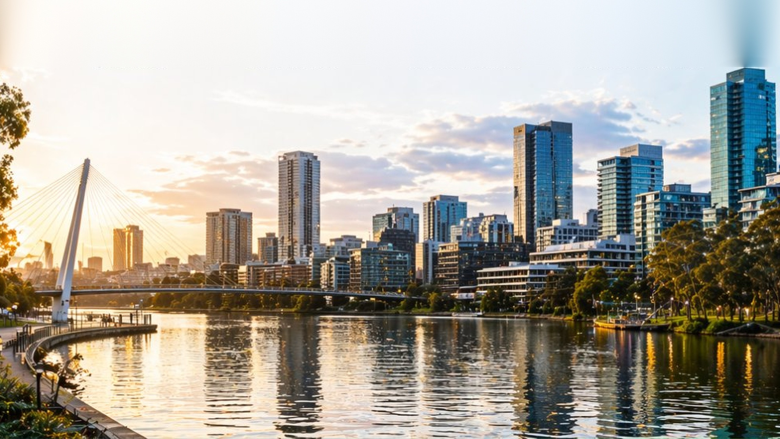 a large body of water with a city in the background