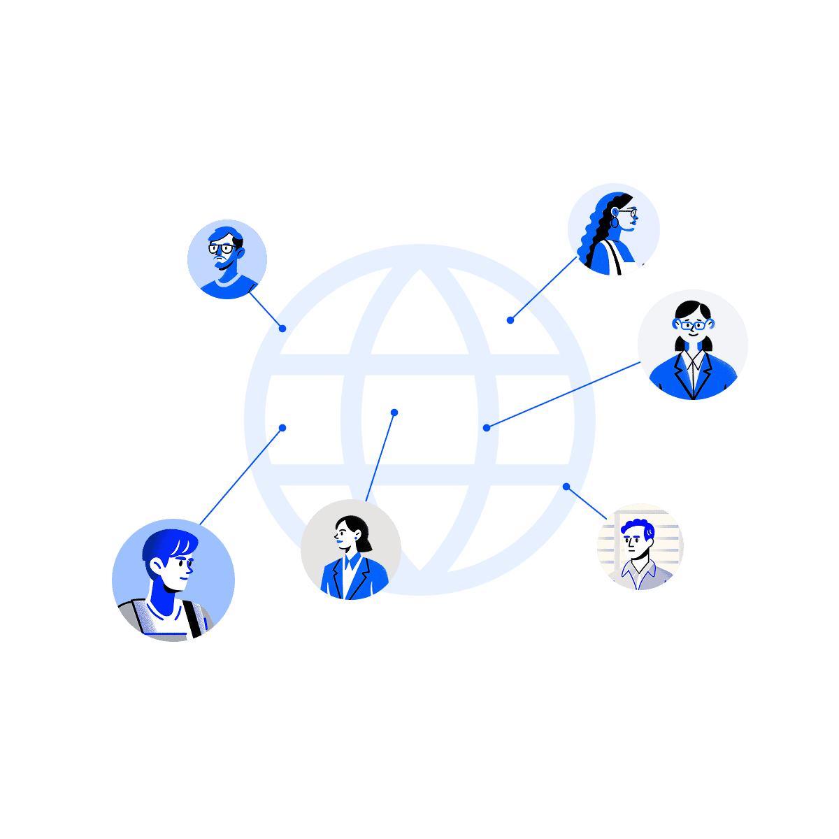 A graphic with interconnected circles featuring several faces and the word "HEIM" in the center.