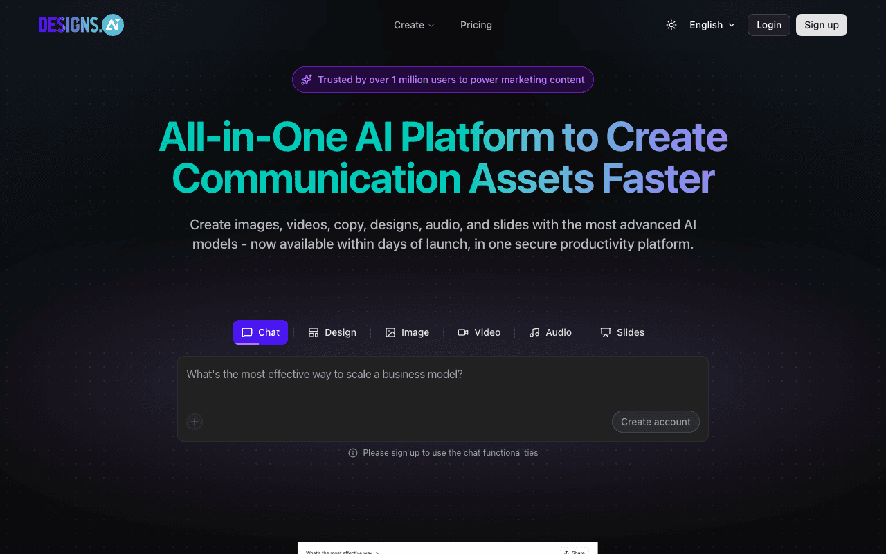 Designs.ai екранна снимка